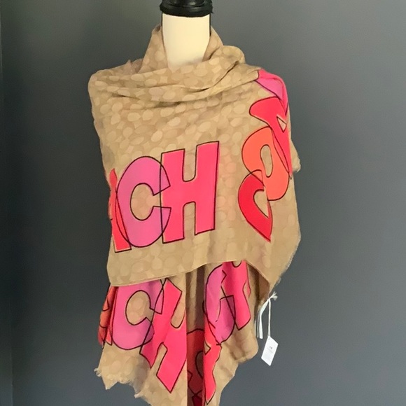 Coach Signature Shawl - Picture 2 of 7